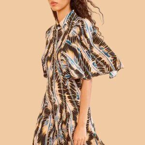 Ulla Johnson Silhouette Silk Crepe de Chine Dress in River, Size: